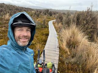 Photo of Tour Aotearoa 2023: rider Chris Ewers, Waiutu Boardwalk