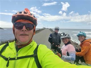 Photo of Tour Aotearoa 2024: rider Andrew Gush, 20 - Greymouth breakwater